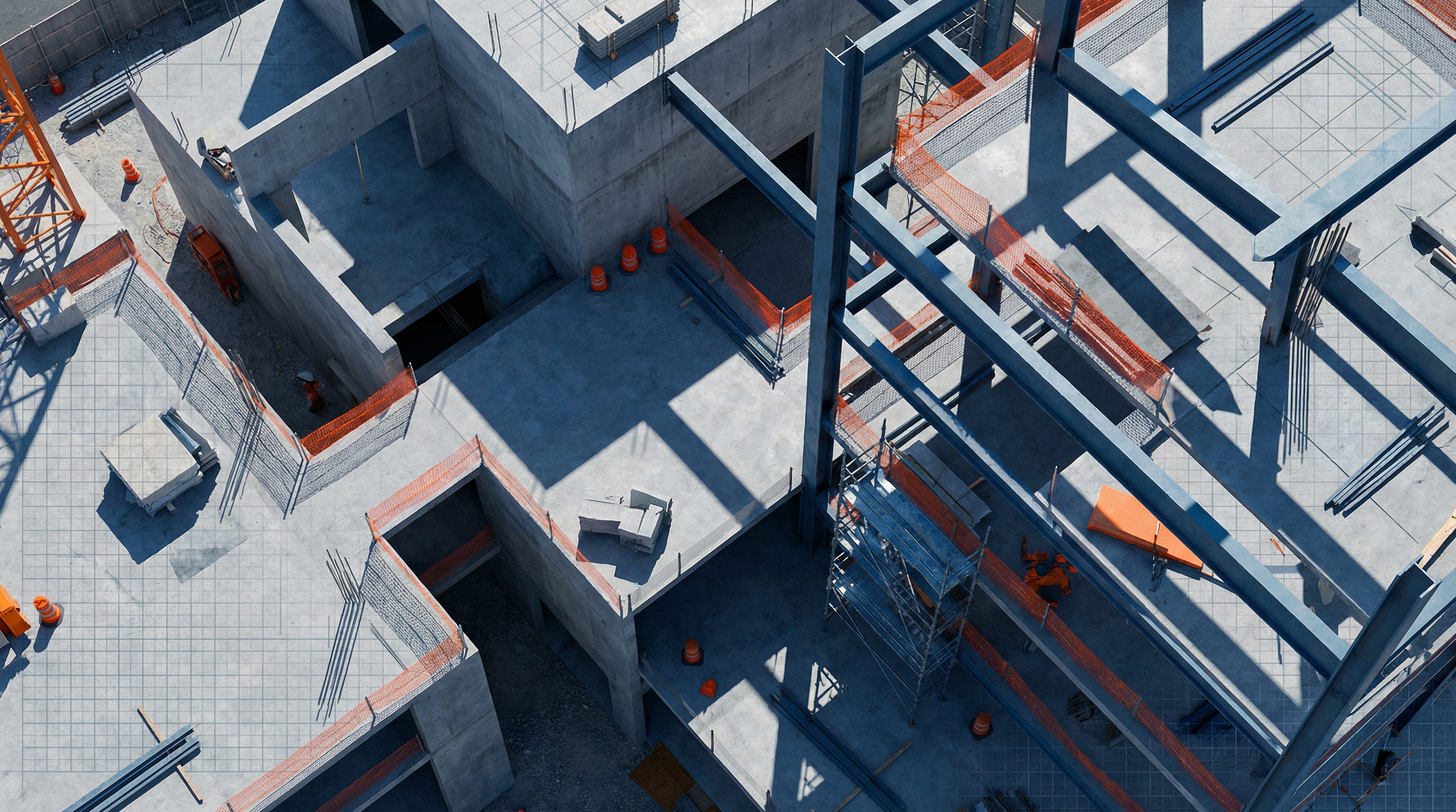 Construction site aerial view